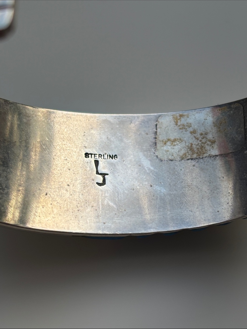 Turquoise Inlay Sterling Silver Kokopelli Cuff Bracelet - Picture 5 of 6